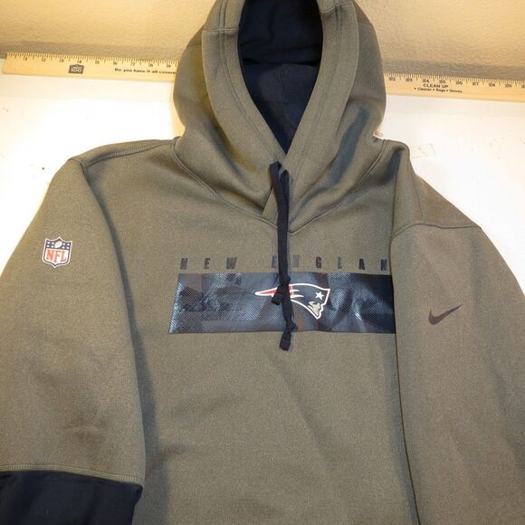NEW ENGLAND PATRIOTS FOOTBALL HOODIE HOODED SWEATSHIRT 3XL Team Coach Issue Nike - Picture 3 of 8